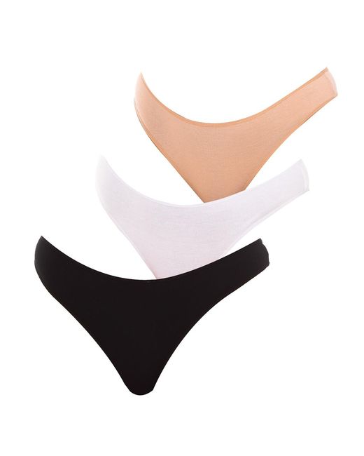 Q En Multicolor Pack Of 3 Bamboo Thongs Q907