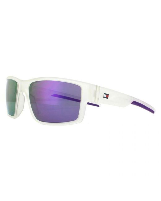 Tommy Hilfiger Purple Sunglasses Th 1806/S 2M4 Te Matte Clear Mirror for men