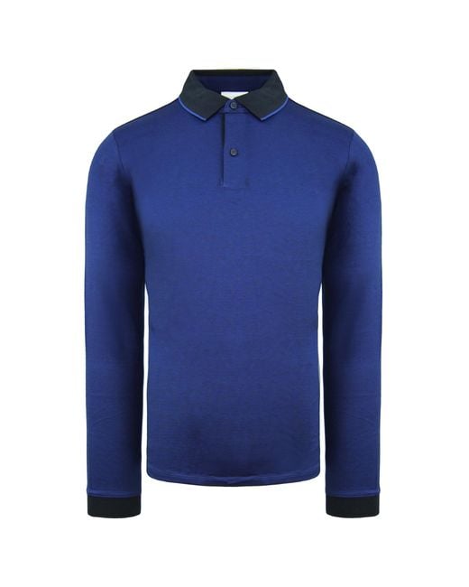 Calvin Klein Blue 3-Tone Polo Shirt Cotton for men