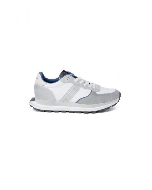 Blauer White Lace-Up Sneakers for men