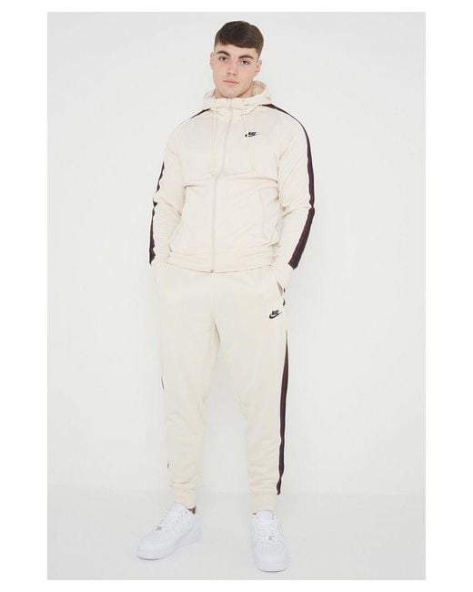 Nike White Tribute Poly Tracksuit In Cream for men