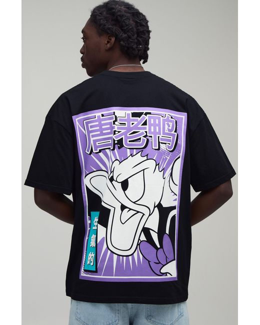 BoohooMAN Blue Oversized Donald Duck License Print T-Shirt for men