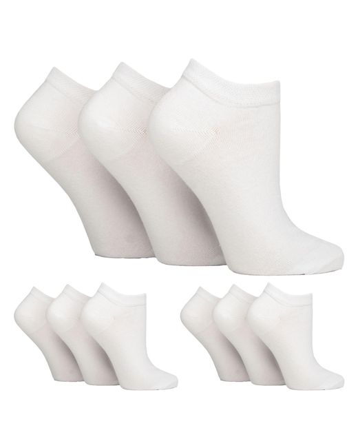 IOMI White 9 Pack Diabetic Trainer Socks