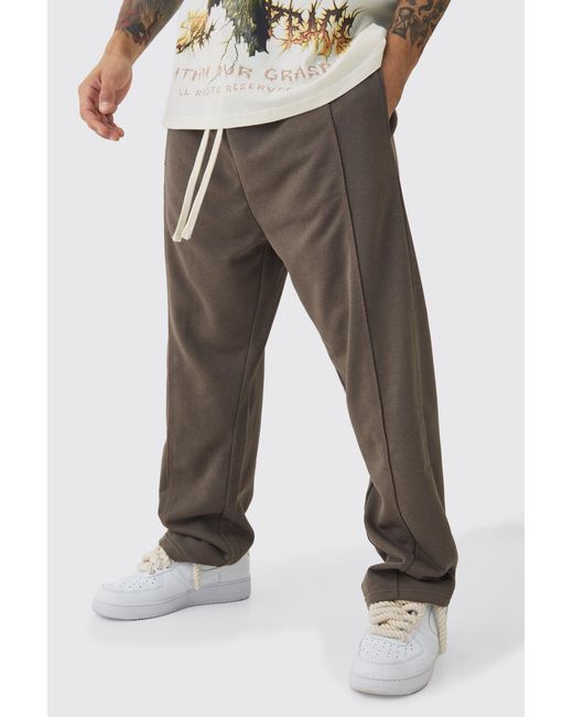 BoohooMAN Gray Loose Fit Drop Crotch Loopback Jogger for men