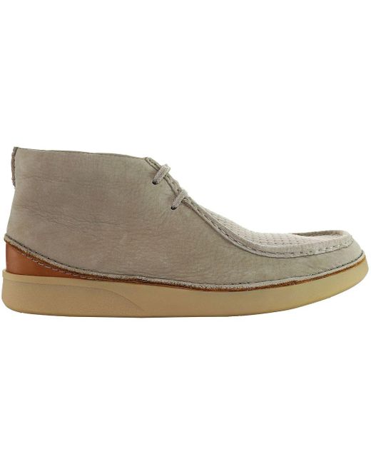Clarks Gray Oakland Mid Boots for men