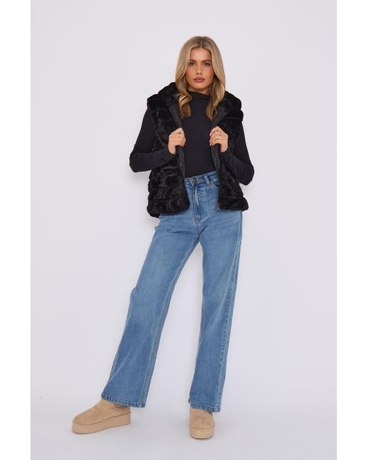 Kapuze Fellweste Blau Kapuze Strickweste Blau Damen Blaue