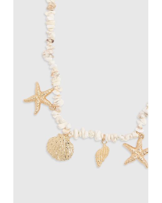 Boohoo Metallic Ocean Seashell Charm Necklace