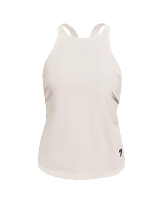 Under Armour White Project Rock Heatgear Tank Top