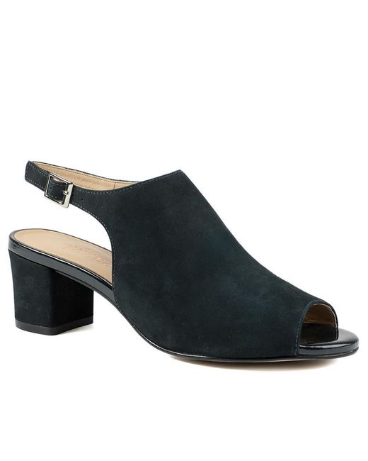 Jones Bootmaker Blue Xandra Smart Leather Slingback Peep Toe Sandals