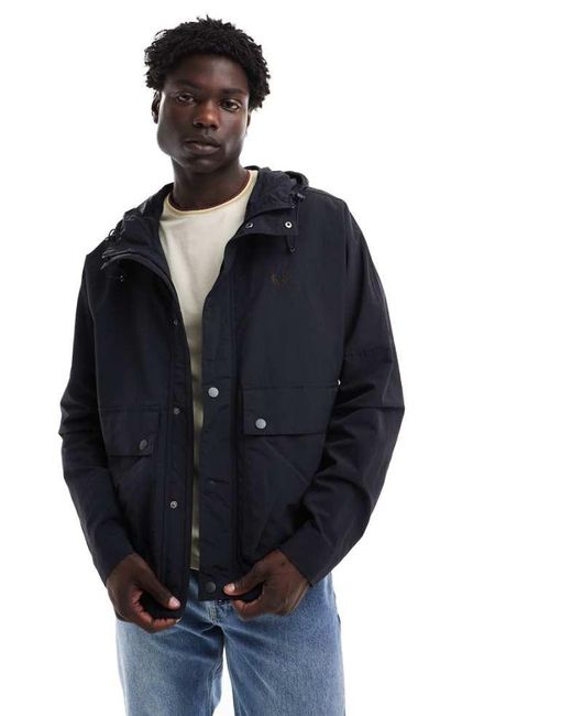 Fred Perry Blue Short Parka Jacket for men