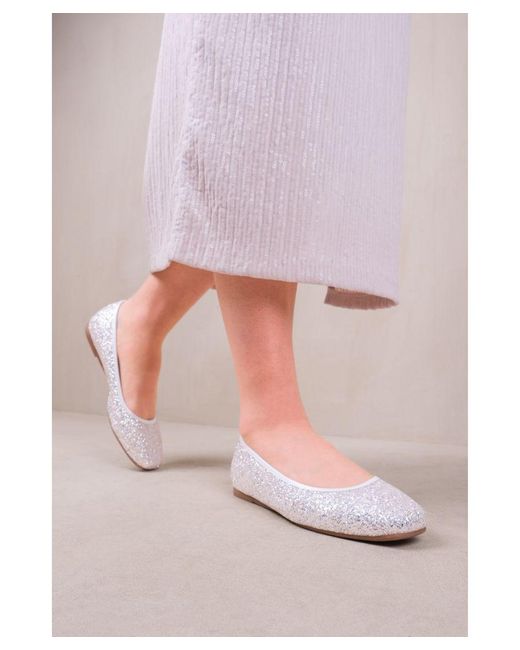 Where's That From Pink 'Universe' Pointe Ballerina Slip On Shoes