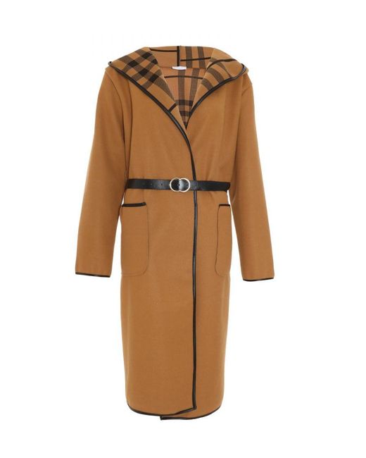 Quiz Brown Check Print Belted Coat