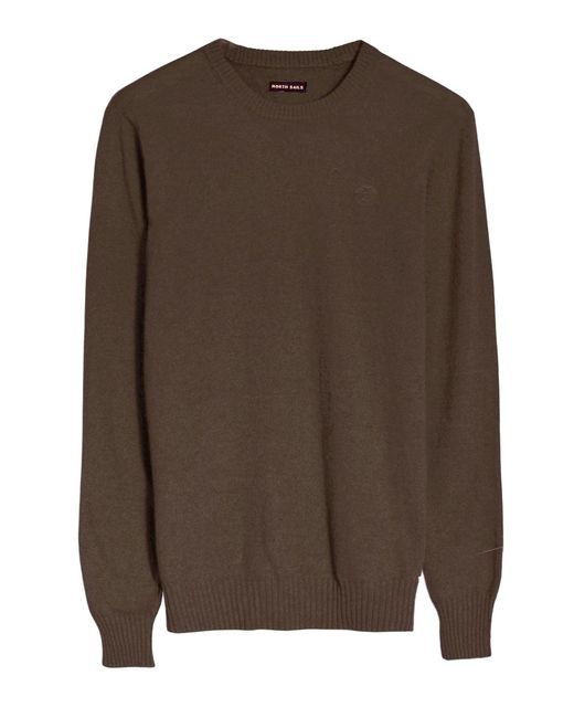 North Sails Brown Crew Neck Wool Blend Jumper for men