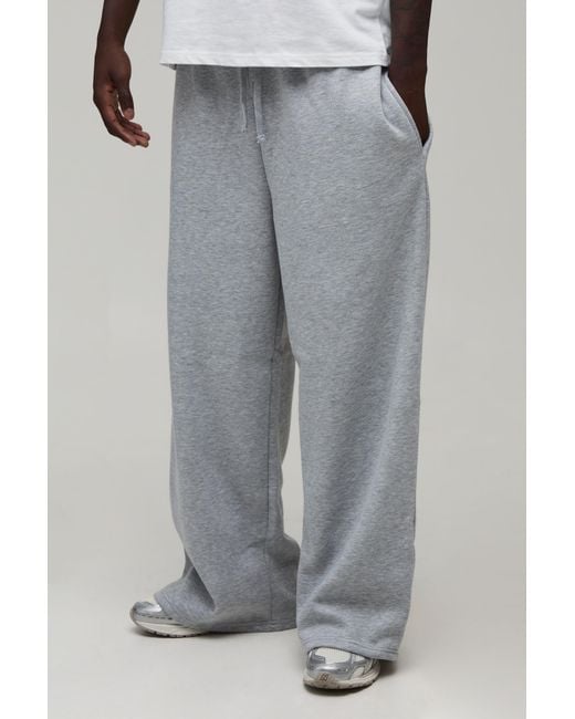 BoohooMAN Gray Basic Extreme Wide Leg Jogger for men