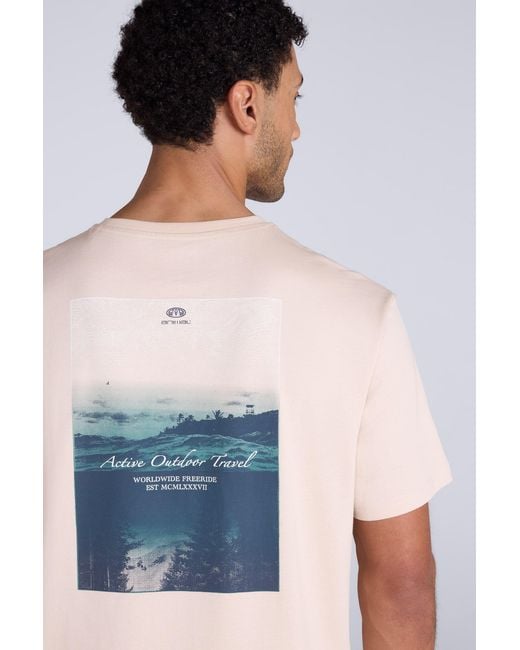 Mountain Warehouse Blue 'Chase' Graphic T-Shirt Breathable Summer Casual Tee Cotton for men