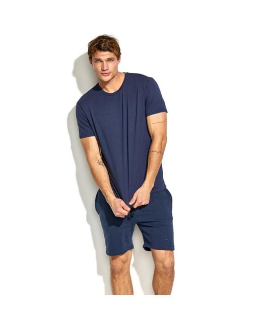 Panos Emporio Blue Bamboo Cotton Blend T-Shirt for men