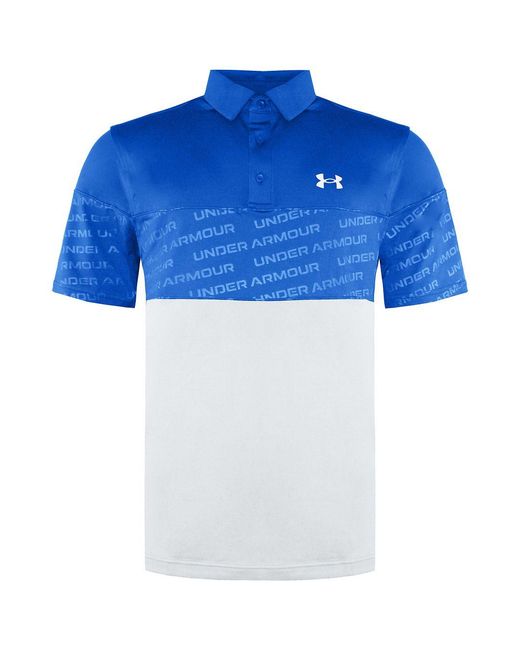 Under Armour Blue Playoff 2.0 Blocked Polo Shirt for men