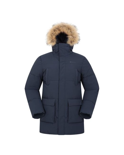 Mountain Warehouse Blue Fern Water Resistant Padded Parka for men