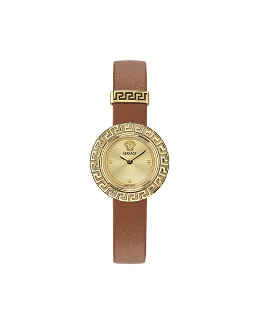 Versace Yellow La Greca Watch Ve8C00124 Leather (Archived)