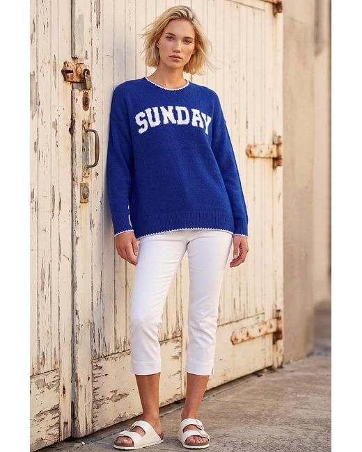 Roman Blue Sunday Slogan Knit Jumper