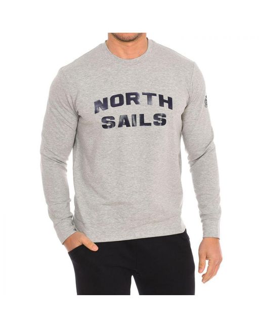 North Sails Gray Long-Sleeved Crew-Neck Sweatshirt 9024170 for men