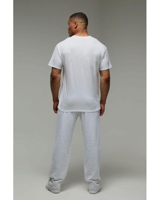 BoohooMAN Gray Active Straight Leg Dash Sweatpants for men