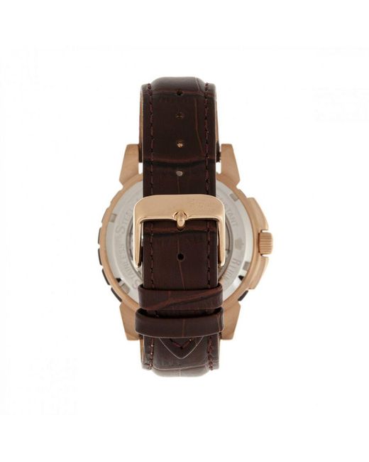 Reign Metallic Philippe Automatic Skeleton Leather-Band Watch for men