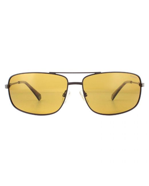 Polaroid Yellow Sunglasses Pld 2101/S Yz4 Mu Matte Polarized Metal for men
