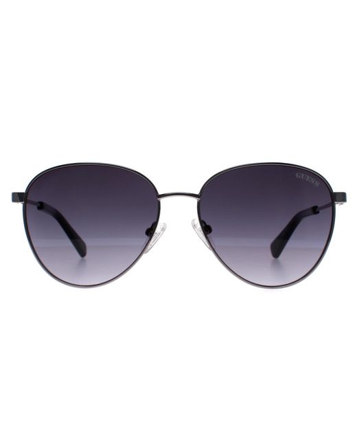 Guess Purple Round Shiny Gunmetal Smoke Gradient Gu8257 for men