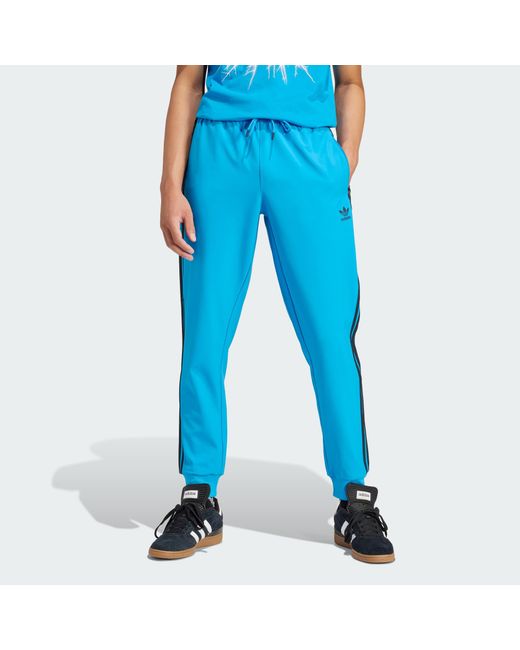 Adidas Originals Blue Sst Bonded Track Pants for men