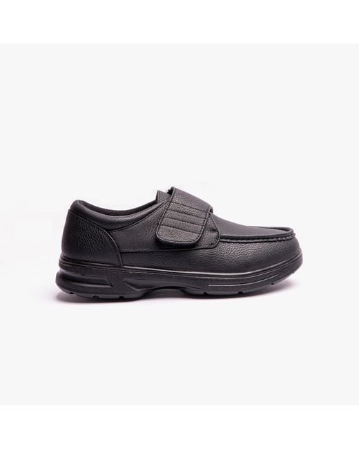 Dr Keller Black Tony Touch Fasten Shoes for men