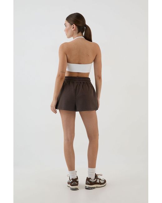 DSGN Studio Brown Collegiate Applique Loose Fit Sweat Short