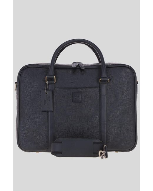 Ashwood Leather Black 'Joe' Real Laptop Messenger Bag for men