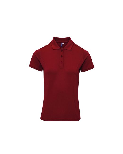 PREMIER Red Ladies Coolchecker Plus Polo Shirt