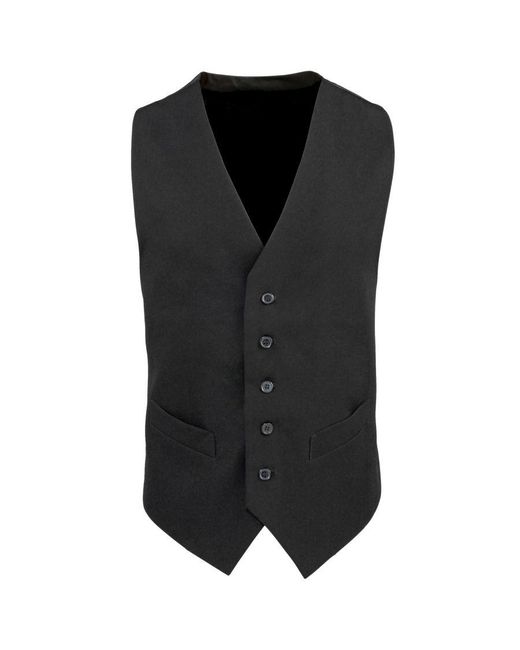 PREMIER Black Lined Waistcoat / Catering / Bar Wear () for men