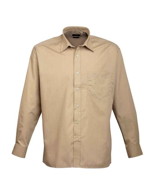PREMIER Natural Poplin Long-Sleeved Shirt for men
