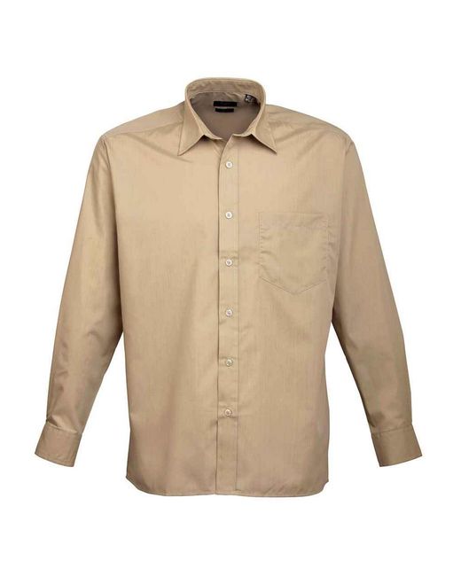 PREMIER Natural Poplin Long-Sleeved Shirt for men