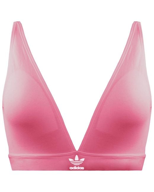 Adidas Pink Unlined Triangle Bra Cotton