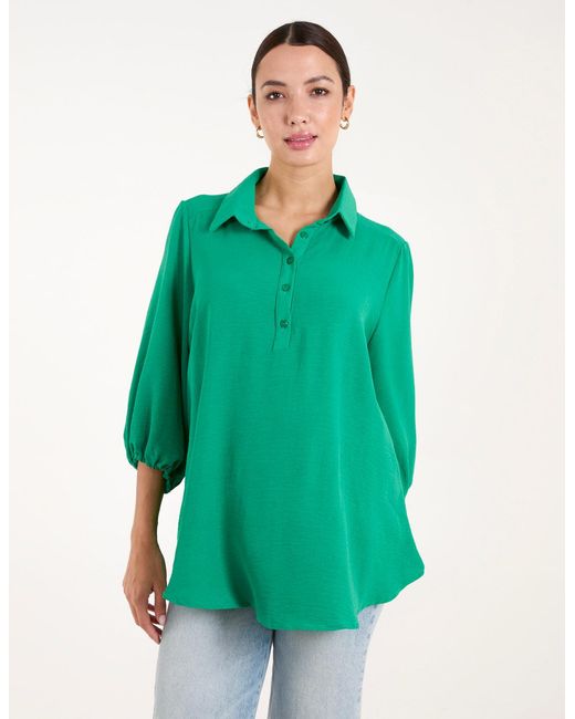 Blue Vanilla Green Front Button Shirt