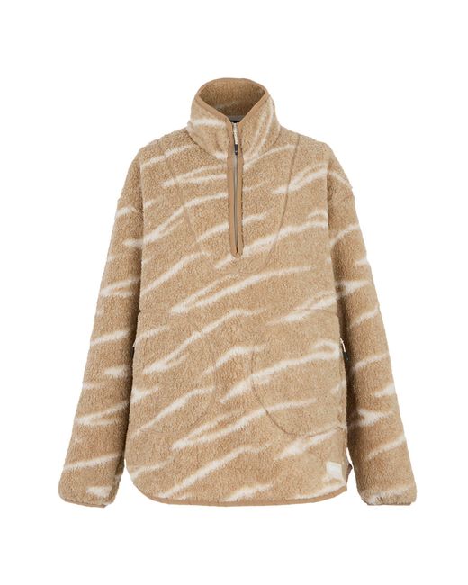 Regatta Natural Ladies Frankie Abstract Borg Half Zip Fleece Jacket (Soft Taupe/Mocha)