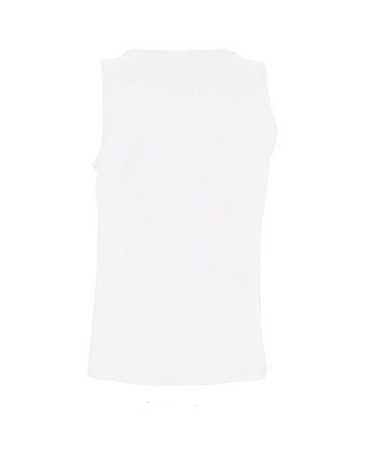 Sol's White Justin Sleeveless Tank Vest Top Cotton for men