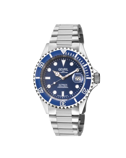 Gevril Blue Wall Street 4851A Swiss Automatic Sellita Sw200 Watch for men