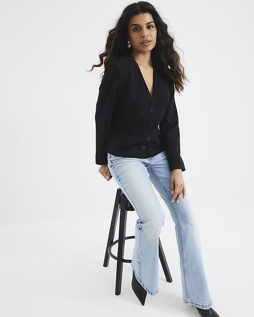 River Island White Bootcut Jeans Petite Mid Rise Cotton