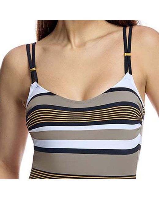 Ory Blue Swimsuit Round Neck Bathing Suit W261981