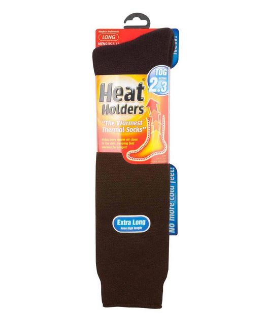 Heat Holders Brown Extra Long Thick Thermal Knee High Socks 6-11 Uk for men