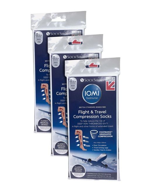 IOMI Black 3 Pair Multipack Flight Socks for men
