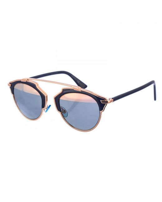 Dior Blue Soreal Round Shape Metal Sunglasses for men