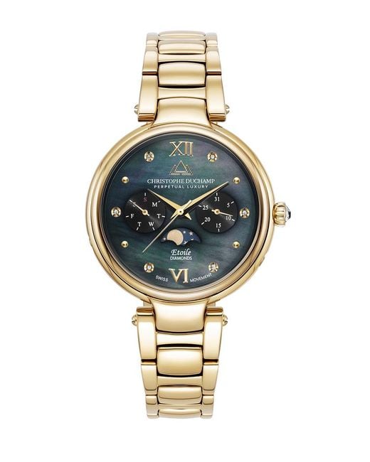 Christophe Duchamp Metallic Mother Of Pearl Etoile Moonphase Watch 36 Mm