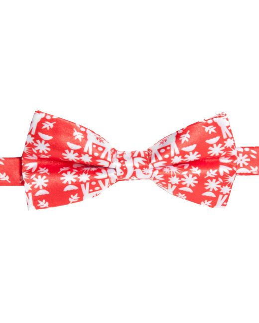 SVNX Red And Print Bow Tie for men