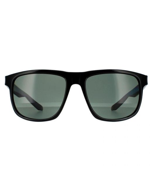 Dragon Black Rectangle Shiny Lumalens Smoke Polarized Sunglasses for men